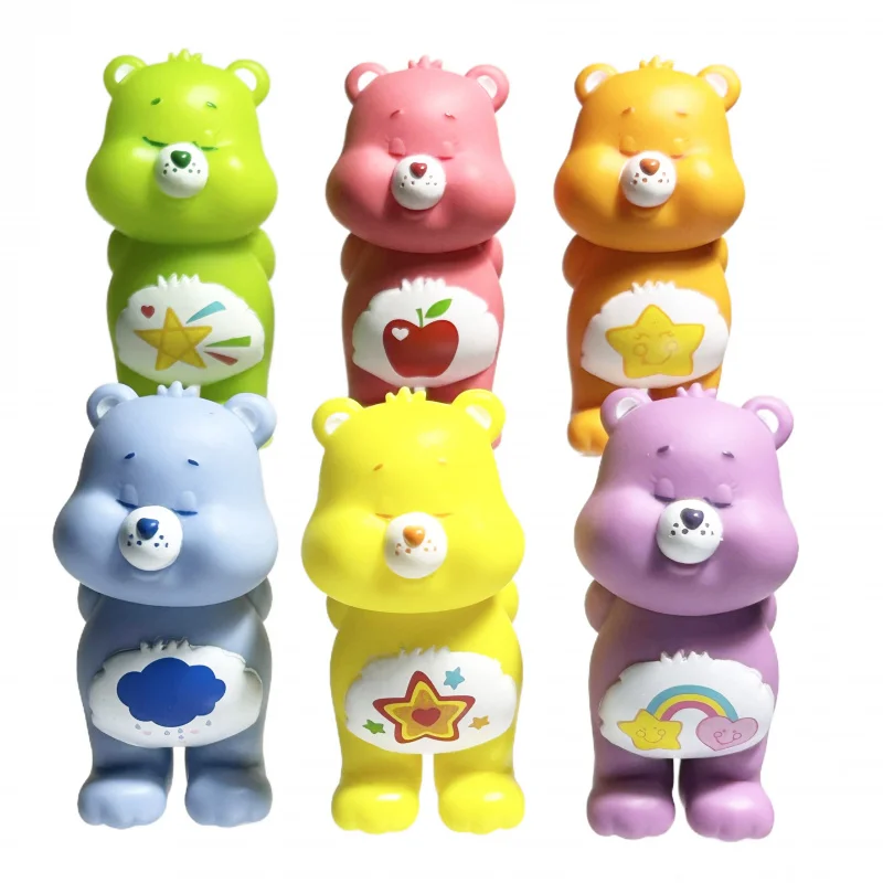 

6pcs Carebears Blind Box Korean Mini Doll Care Bears Action Figures Toys Desktop Ornament Anime Child Birthday Christmas Gifts