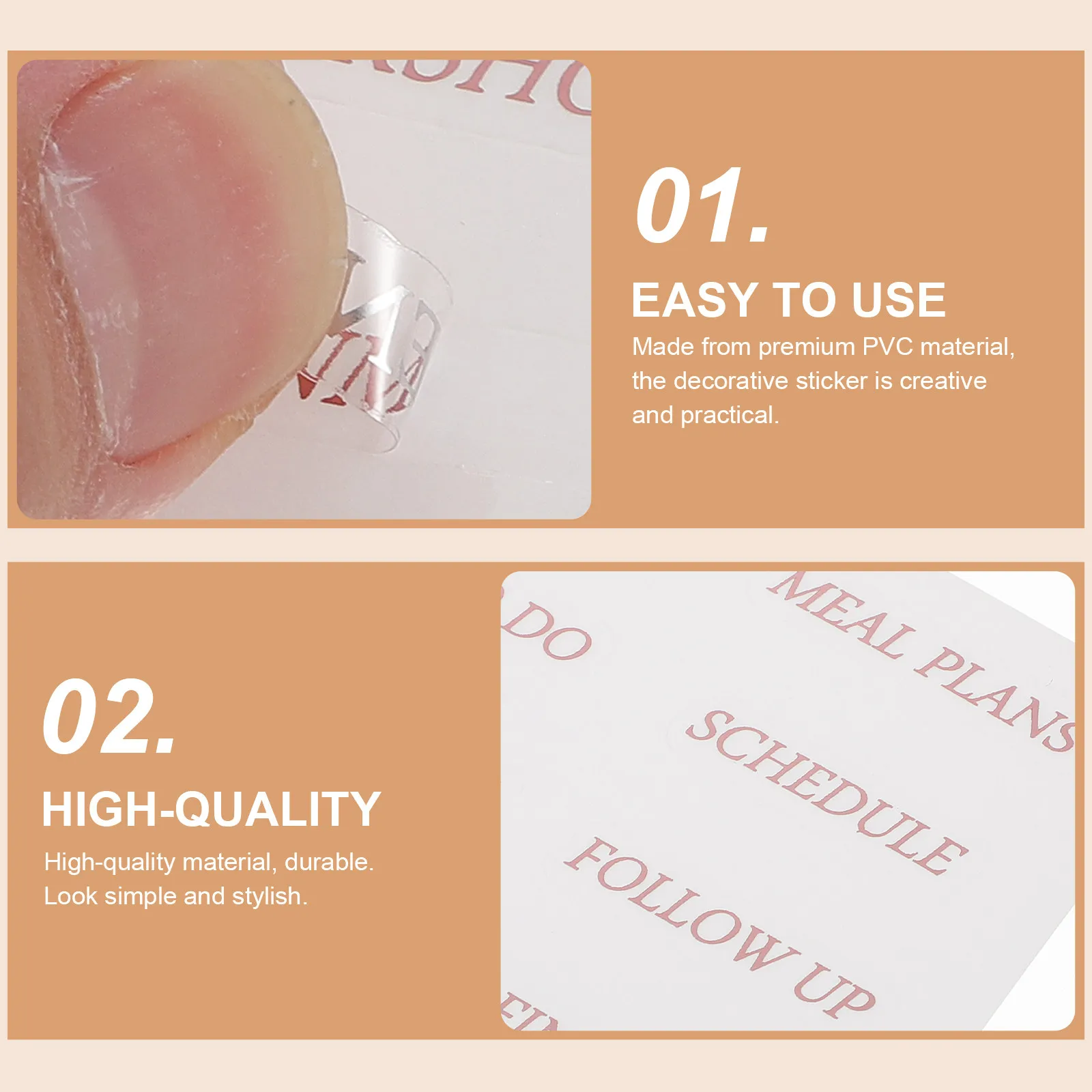 

4 Sheets PVC Gilding Scrapbook Stickers DIY English Phrase Decorative Stationery Labels for Diary Calendar Gift Envelope Sealing