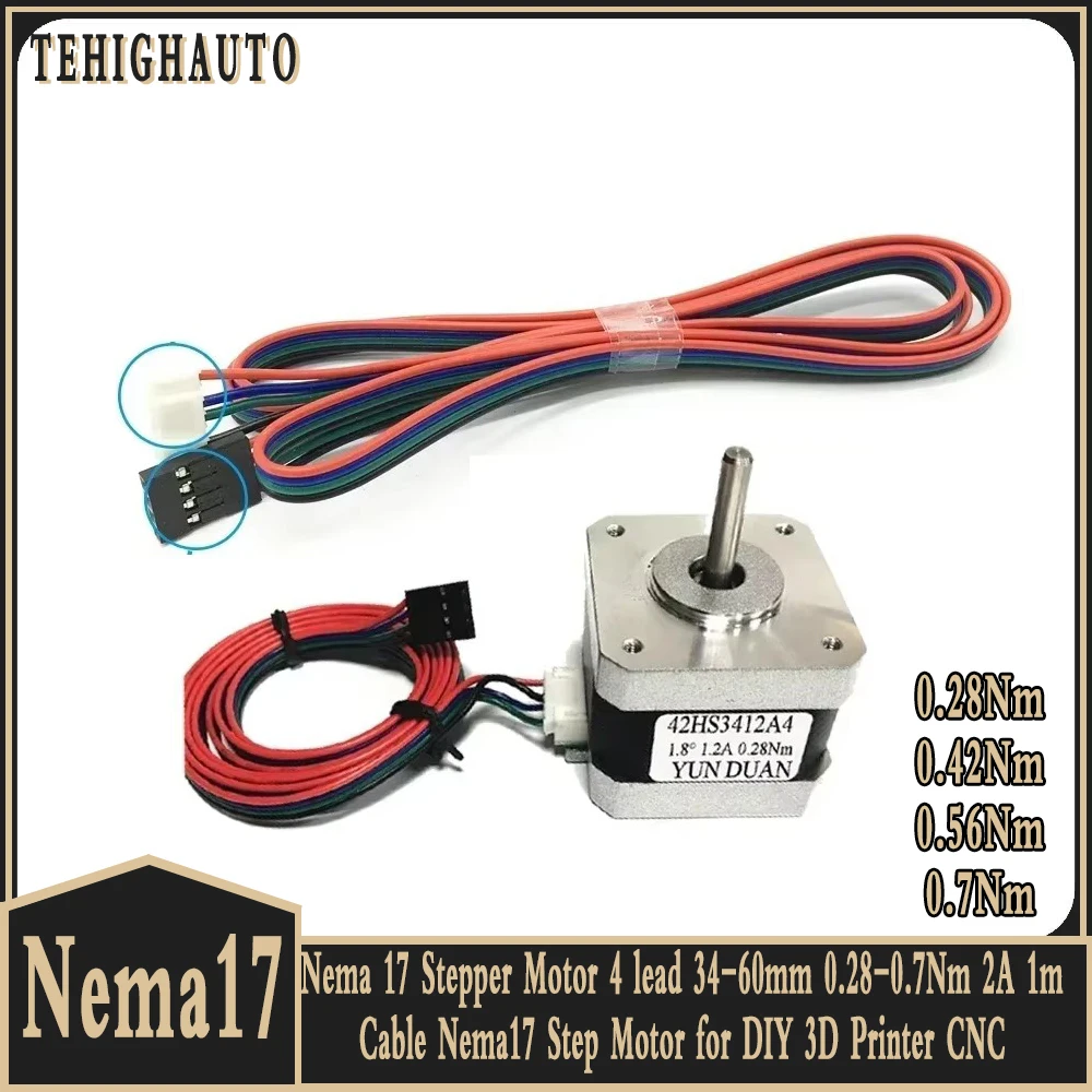 

Nema17 42 Комплект привода шагового двигателя с открытым контуром 0,28/0,42/0,56/0,7 Нм 4-выводной 42 шаговый привод для DIY 3D-принтера Робот-гравер XYZ