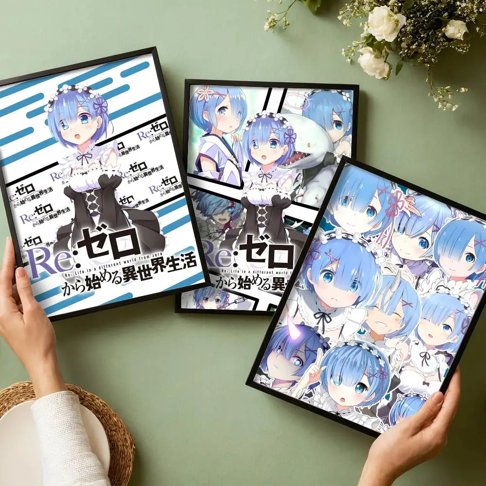 

R-ReZero R-REM Poster Stickers HD Painting Self-Adhesive Art for Bedroom Living Room Home Decor Modern Wall Decals Gift