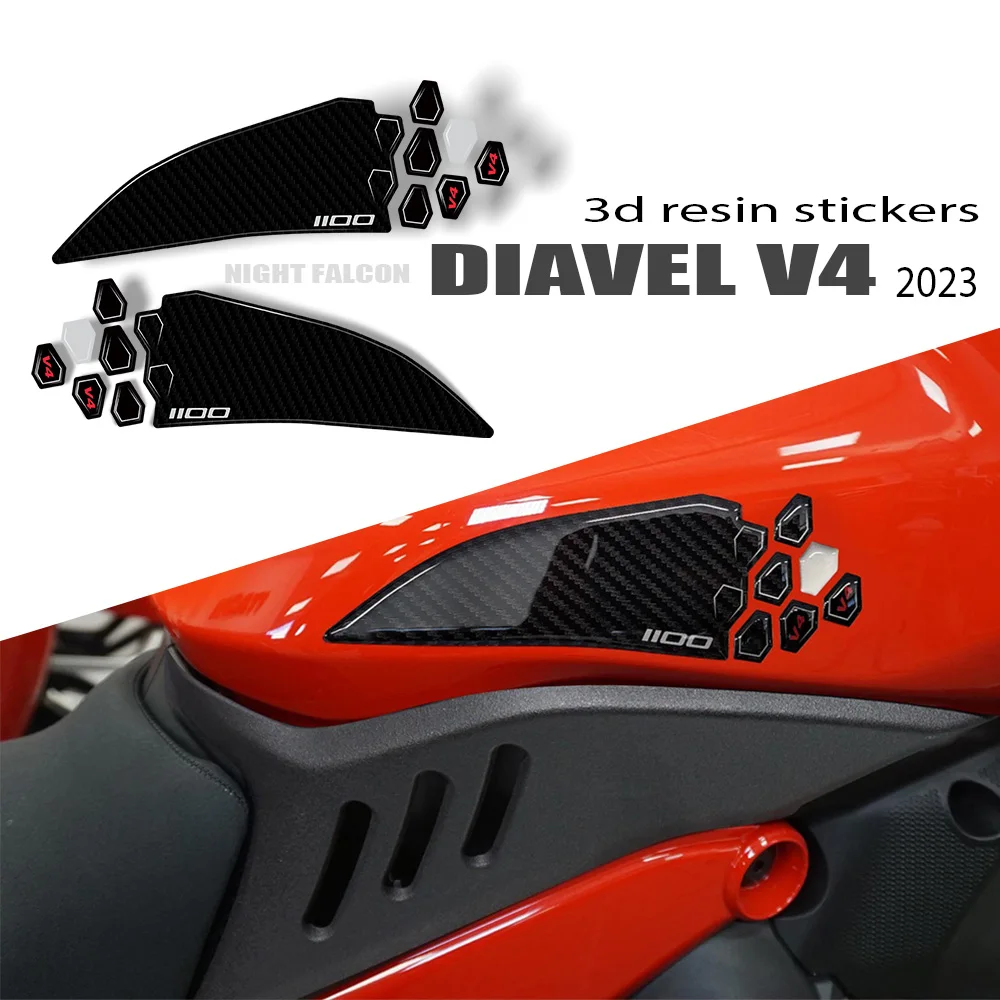 

2023 diavel v4 For Motorcycle Ducati Diavel V4 2023- Accessories tank pad Protector 3D Epoxy Resin Sticker Kit