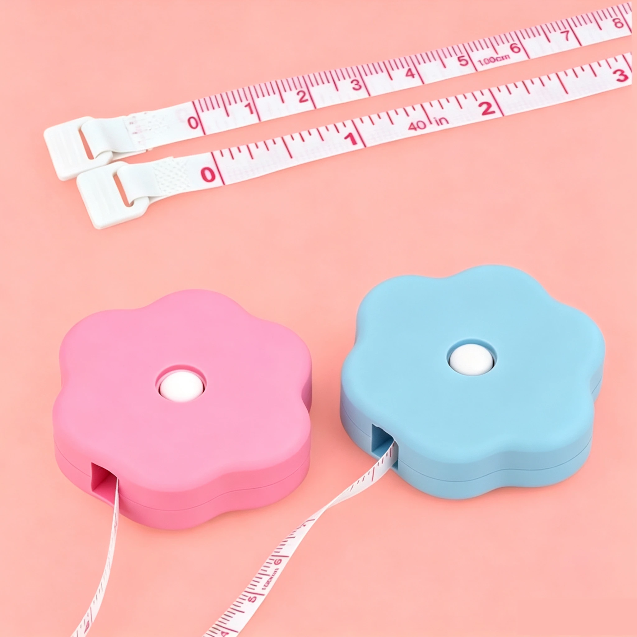 2 pcs78.74inch cat claw cartoon telescopic mini ruler, soft portable plastic soft ruler, sewing cutting and home decoration