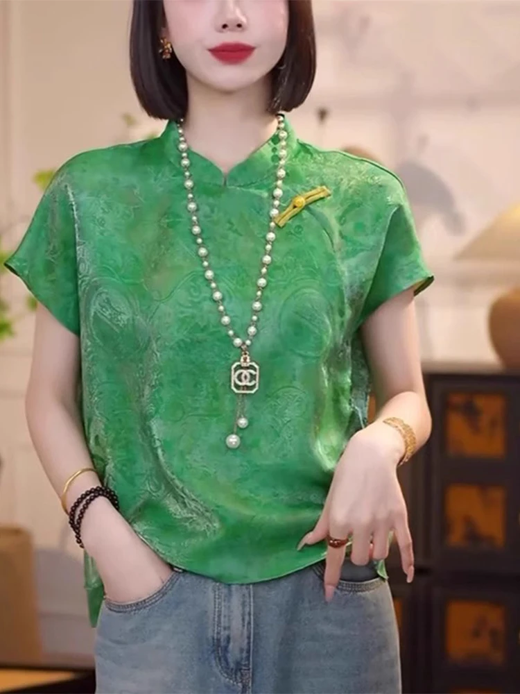 

Новый китайский тонкий летний топ в стиле тан для женщин, улучшенный дизайн, национальный стиль, высококачественный...