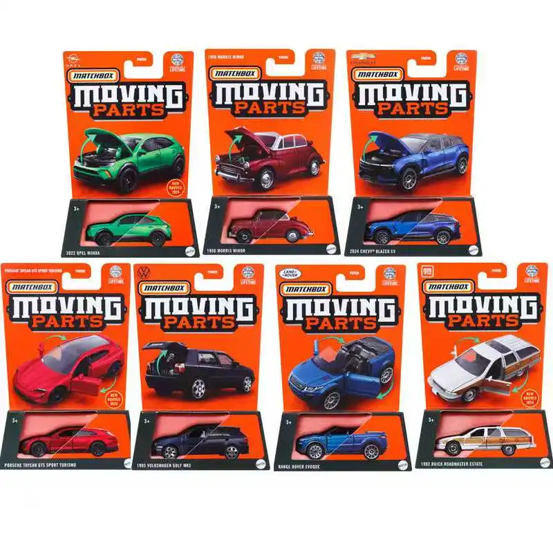 Piezas móviles de coche Matchbox originales, juguetes fundidos a presión para niños, modelo de vehículo Opel Mokka Nissan Townstar Porsche Taycan,