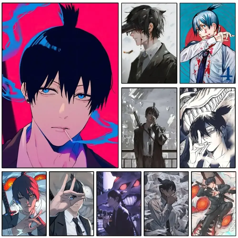Anime C-Chainsaw M-Man Aki Manga Poster HD-Druck Vintage Wandkunst Dekoration für Zuhause und Arbeitszimmer