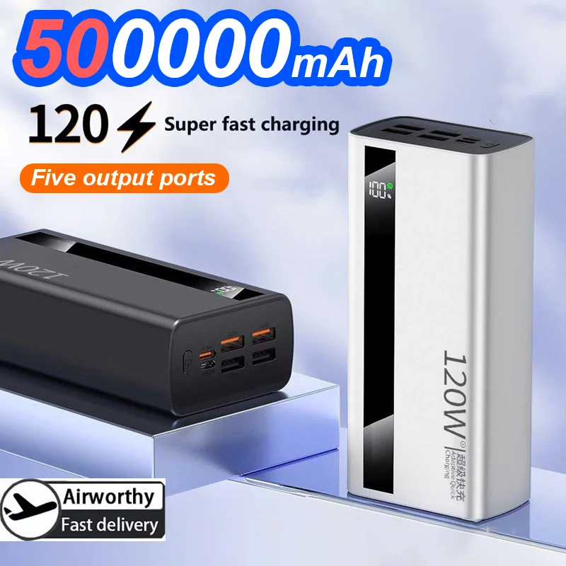 

2026Новый аккумулятор сверхбольшой емкости 200000 мАч, 120 Вт, быстрая зарядка, портативный аккумулятор с цифровым дисплеем для iPhone Samsun