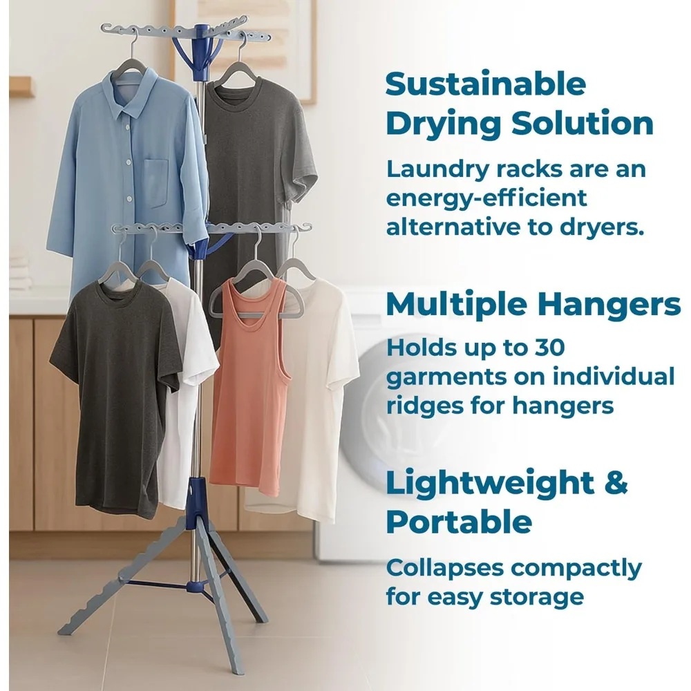 رف تجفيف الغسيل المحمول القابل للطي بطبقتين - مجفف ملابس موفر للمساحة للاستخدام الداخلي والخارجي