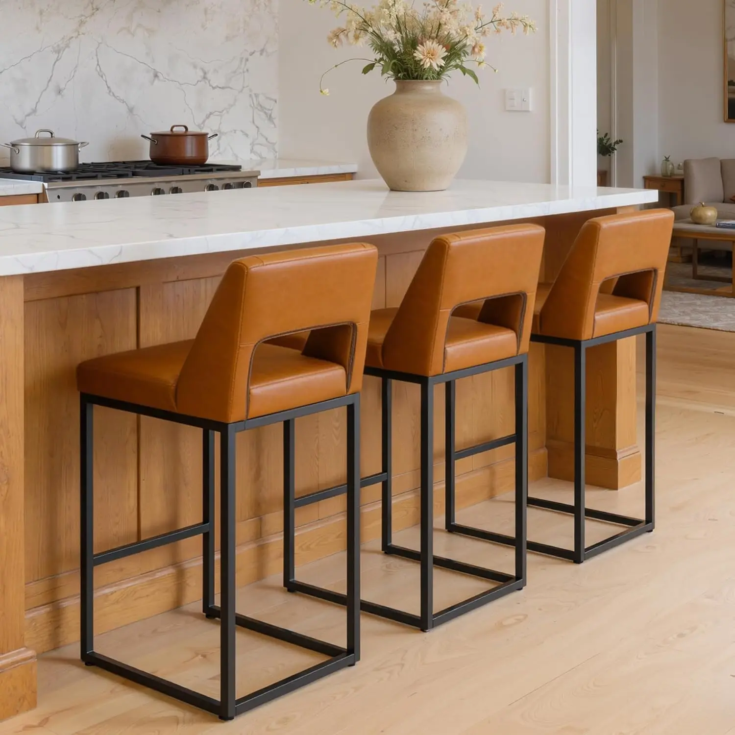 ty-Counter Height Bar Stools Set of 3 for Kitchen Counter Modern Bar Chairs with Backs for Kitchen Island with, Customized-