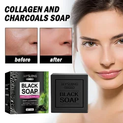 Black Charcoal Soap Pore Penetrating Cleanser Best Face Wash Infused With Bamboo Charcoal Help Reduce Oily Skin For Men & Women