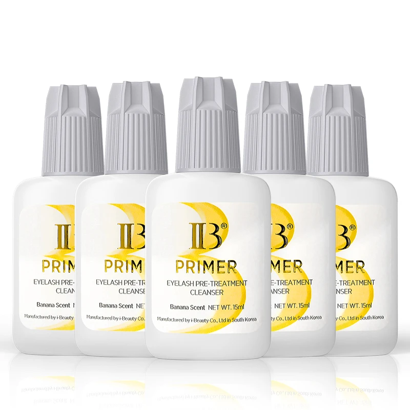 10 botellas IBeauty Primer Banana pegamento transparente para extensión de pestañas Corea Individual 15ml agente de fijación herramienta de maquillaje suministro tienda de belleza