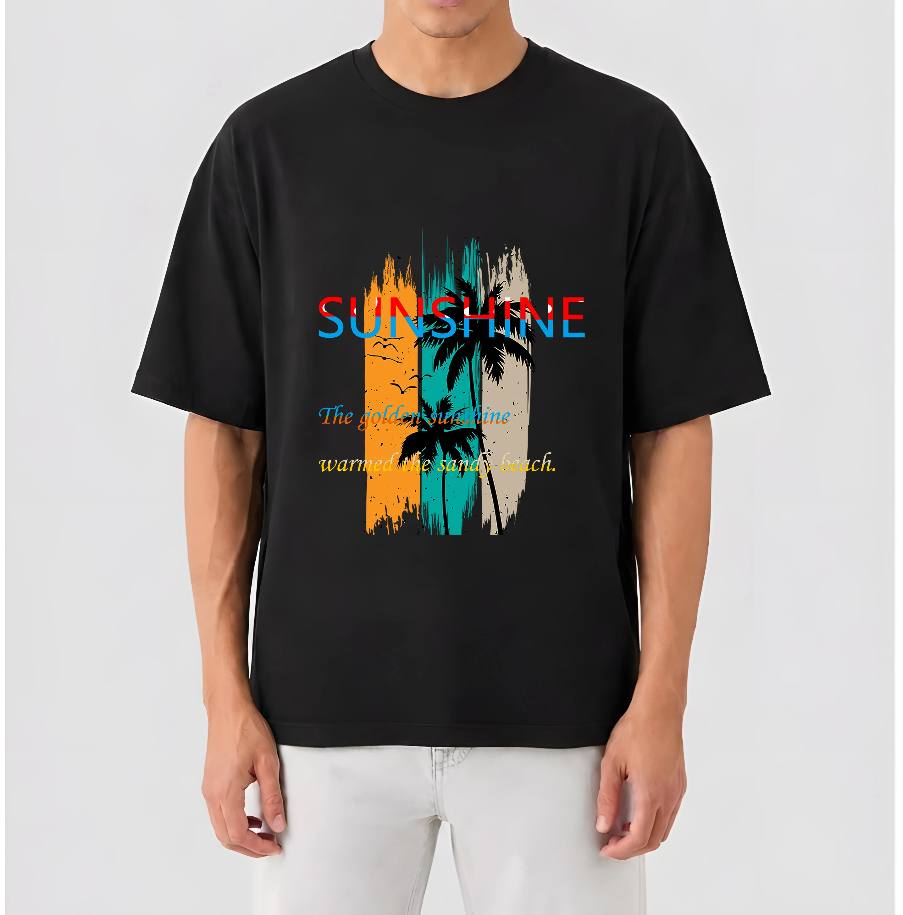 Men's T-Shirts 2026 Summer 100% Cotton tops Crewneck Breathable Aesthetic Clothing Oversize Sports Running Top Y2K tops