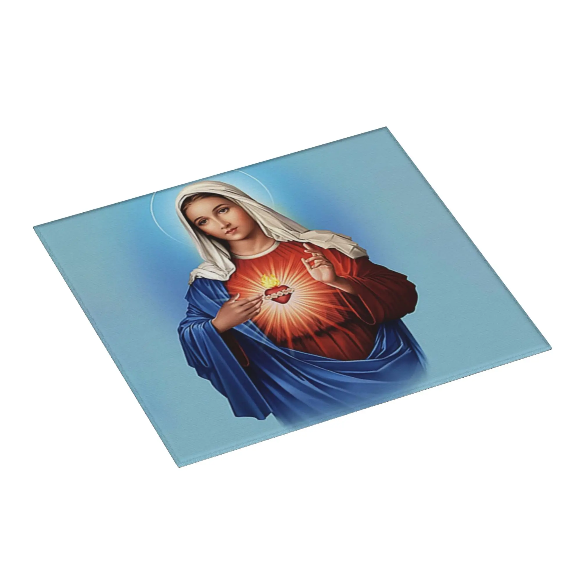 Drying Mat For Kitchen Holy Heart of Mary Water Absorbent Christianity Virgin Mary On Slip Kitchen Counter Protector Mat