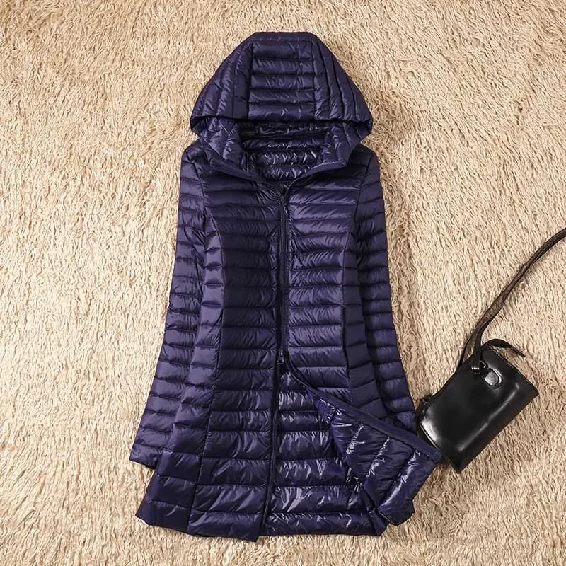 Schinteon Ultralight White Duck Down Jacket with Hood Slim Warm Coat Casual Spring Autumn Outwear New - Image 4