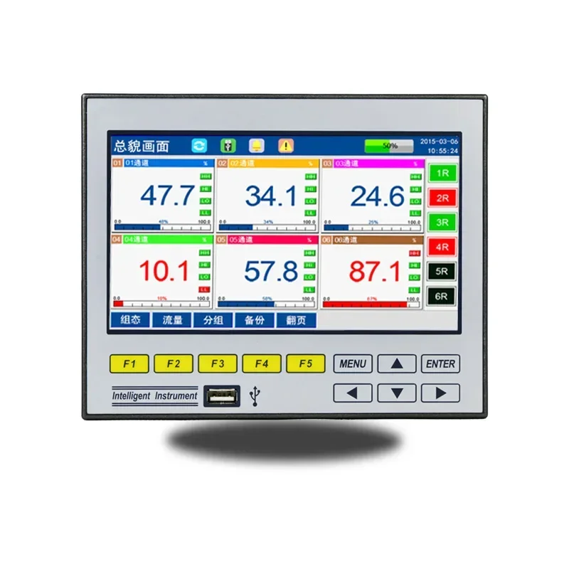 R71 Paperless Recorder Temperature Multichannel Color Screen Curve USB Data Pressure Current Voltage 684 1216