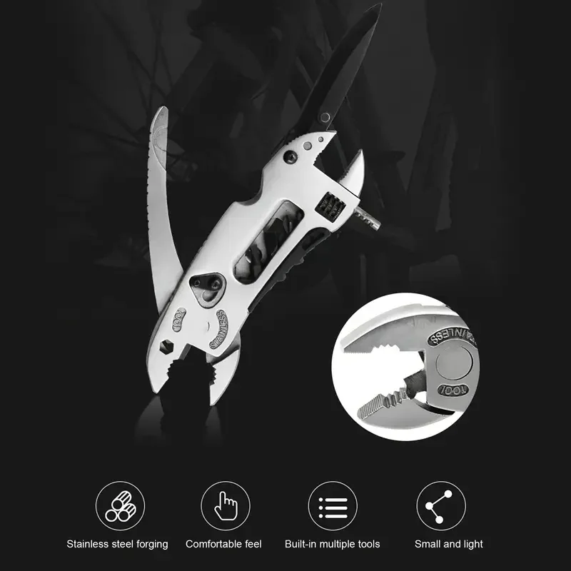 9 in 1 Multitool Keychain Plier - Accessories for Handyman,Adjustable Wrench,Screwdriver,Pliers,Knife,and More Compact,Portable