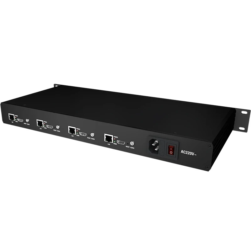 4-Channel 1U rack H265 H264 Audio and Video Network RTMP HTTP HLS UDP RTSP SRT HD IPTV Encoder For Live Streaming Facebook