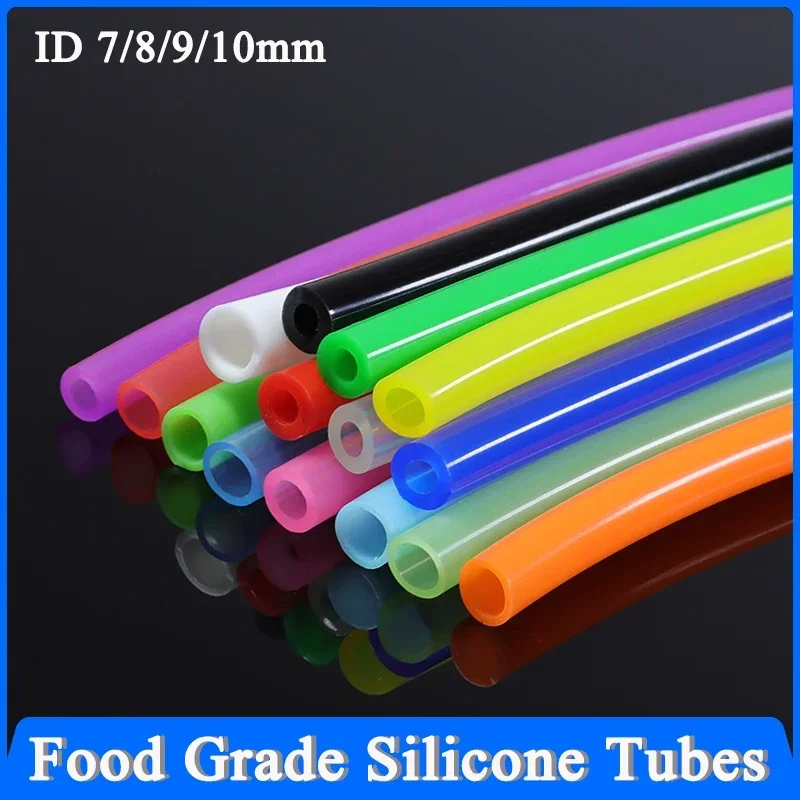 1/3/5M Food Grade Hose Flexible Silicone Tube Colorful ID 7 8 9 10mm Car motorcycle Nontoxic Soft Rubber Water Pipe