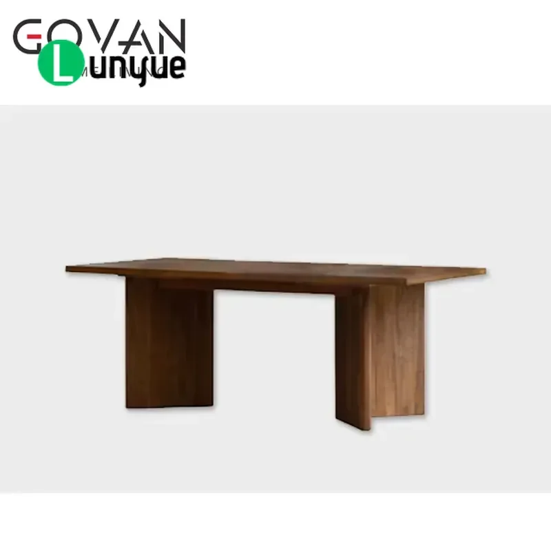 Solid Wood Dining Table Stable Multi Functional Furniture for Family Hotel Villa Use Ancient Wood Design
