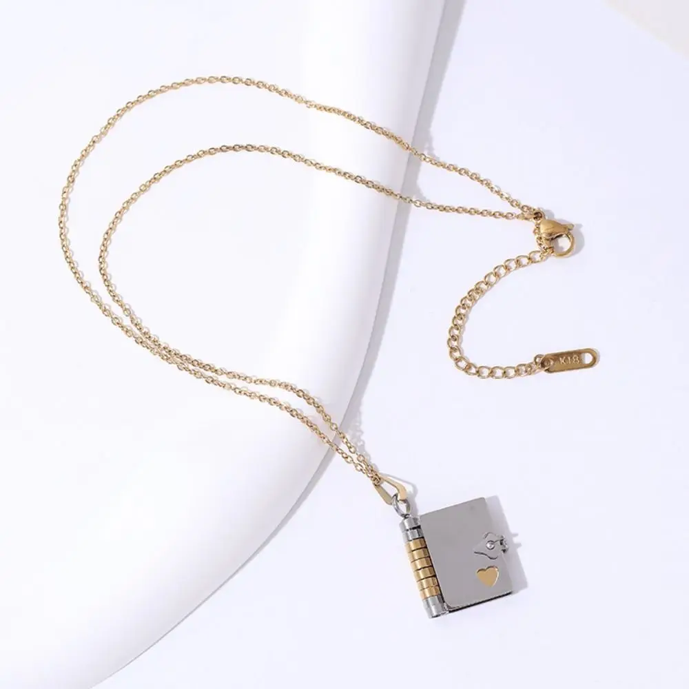 التيتانيوم الصلب زوجين كتاب قلادة القلب قابل للتعديل افتتاح كتاب قلادة فتح وإغلاق مقاوم للماء زوجين النص المنجد