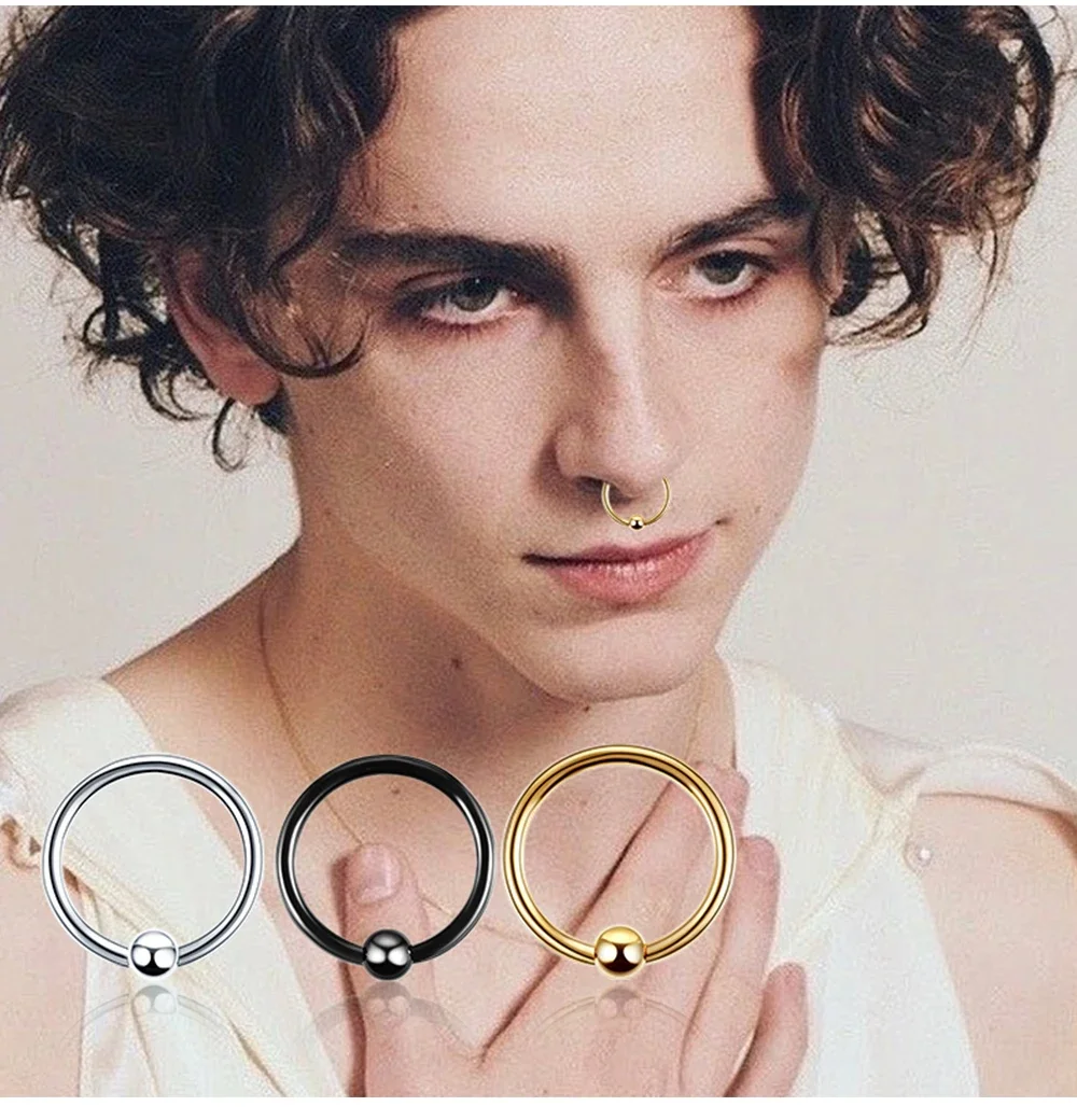 Surgical Steel Captive Bead Ring Ear Hoop Nose Ring Ear Tragus Cartilalge Piercing Nipple Ring Body Piercing Jewelry Earring