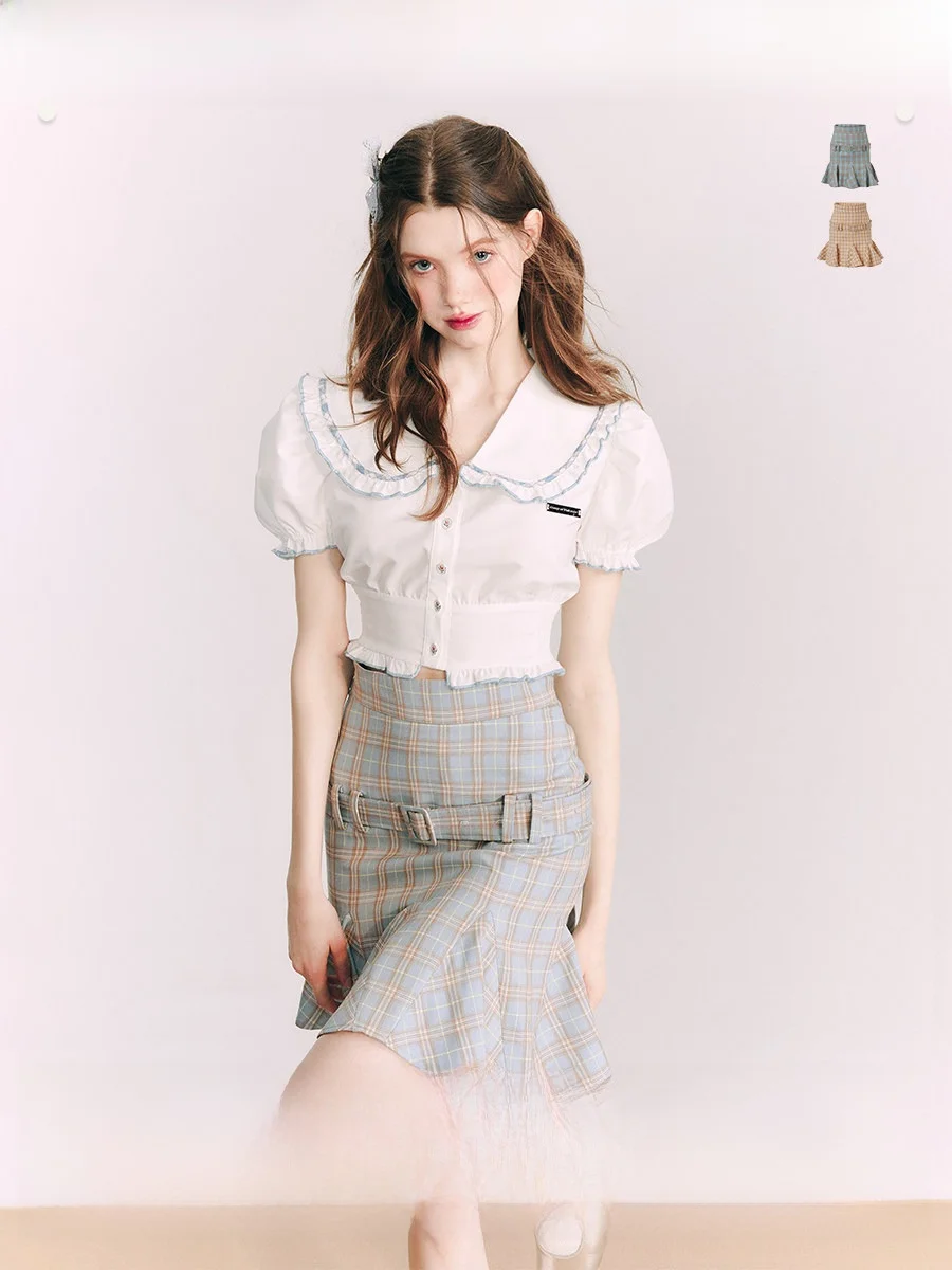 

Юбка Galaxy Eternal Puri, утягивающая, в американском ретро-стиле, с высокой талией, короткая, с кружевной отделкой, для молодых женщин