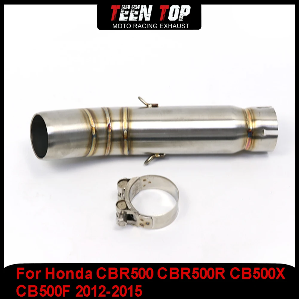 Motorcycle Exhaust Modified System 51mm For Honda CBR500 CBR500R CB500X CB500F 2012-2015 Slip-On Middle Link Pipe