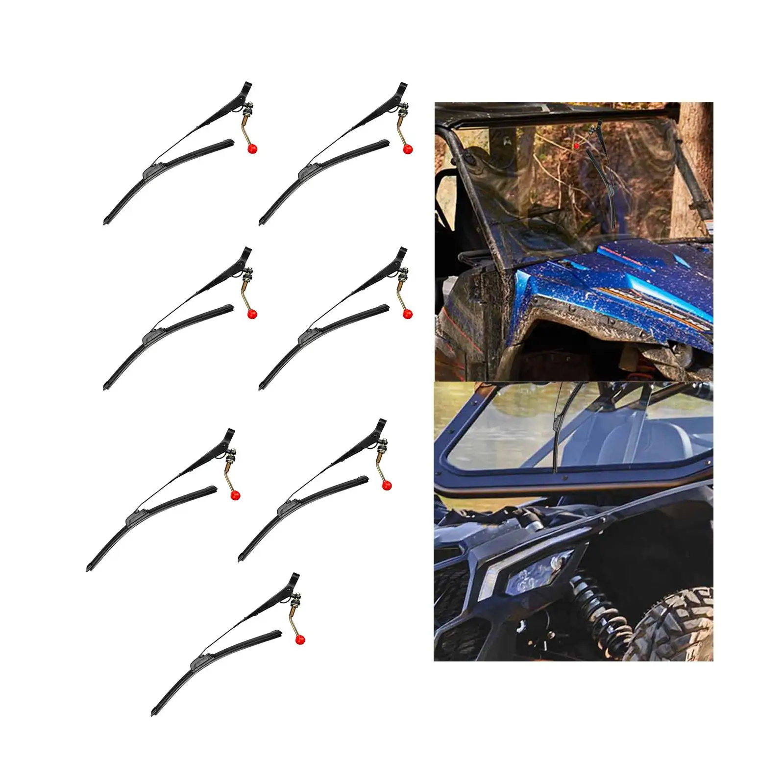 Manual Windshield Wiper Kit Durable Metal Replacement Hand Operated Wiper Assembly Universal Washer Nozzle for Clear Visibility