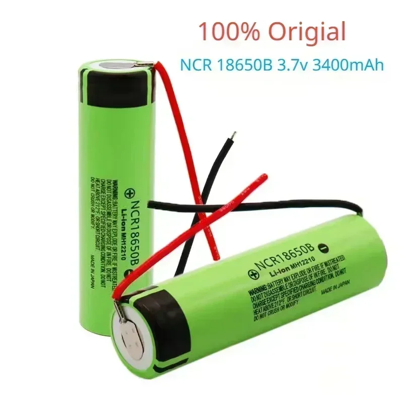 อุปกรณ์จ่ายไฟสําหรับโคมไฟ DIY ของแท้ 100% 18650, 3400mAh, 3.7V, NCR18650B, 1-10 ชิ้น