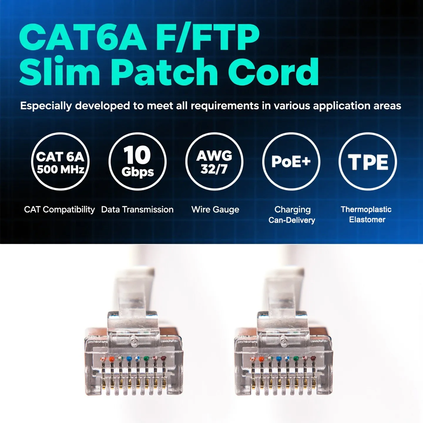 Linkwylan Cat6A Cat7 STP Патч-корд 32AWG Тонкий Ethernet-кабель RJ45 Цветной сетевой кабель 4 витых пара TPE Интернет-кабель Lan