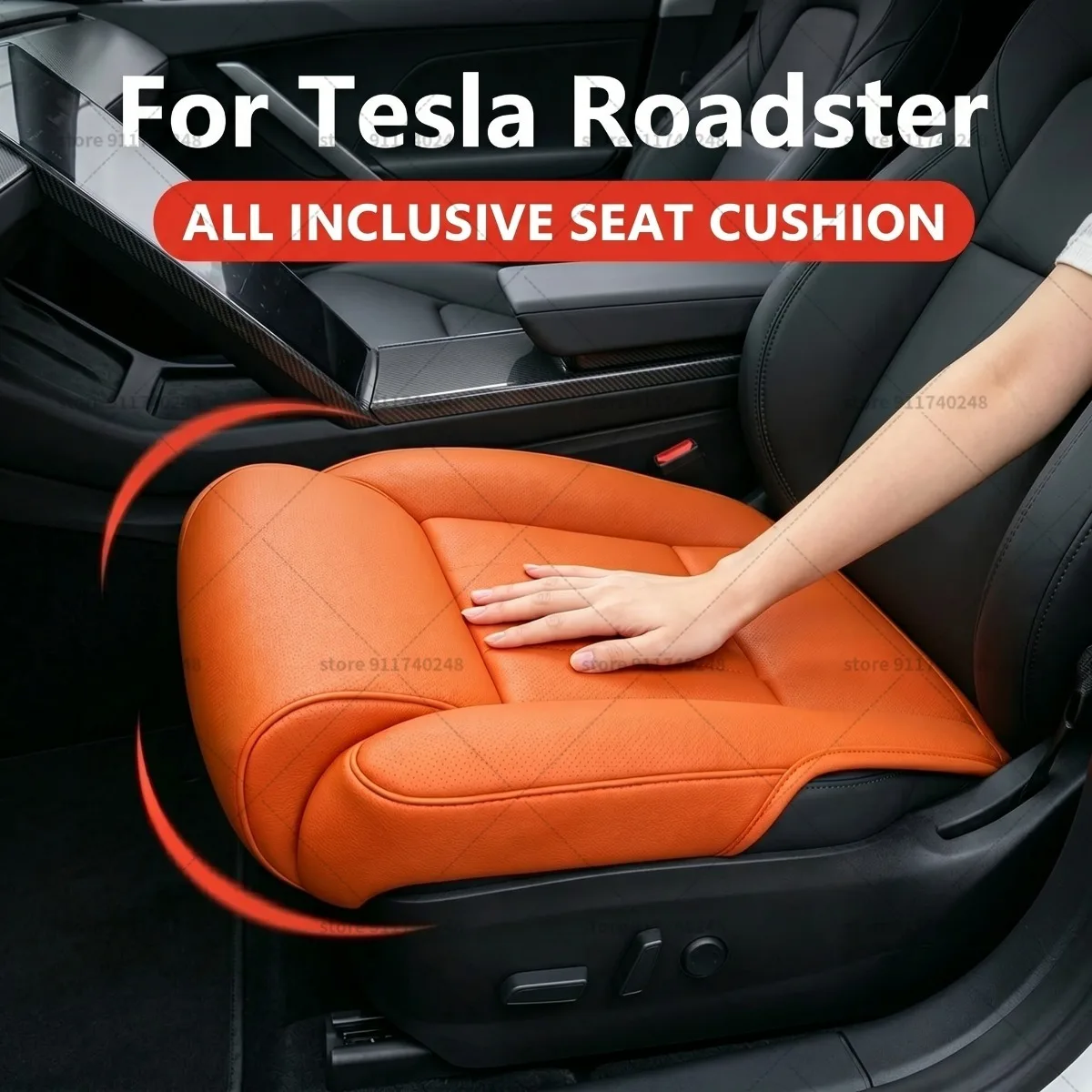 

Подушка-удлинитель для ног в сиденье Tesla Roadster, подушка для поддержки бедер, из пены с эффектом памяти, кожаная, аксессуар для интерьера