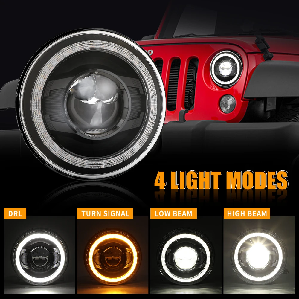 2022 Upgraded Anti-glare 7 Inch Led Headlight DRL Turn Signal Hi/Lo Beam For Jeep Wrangler Lada Niva 4x4 Offroad Truck Motorbike