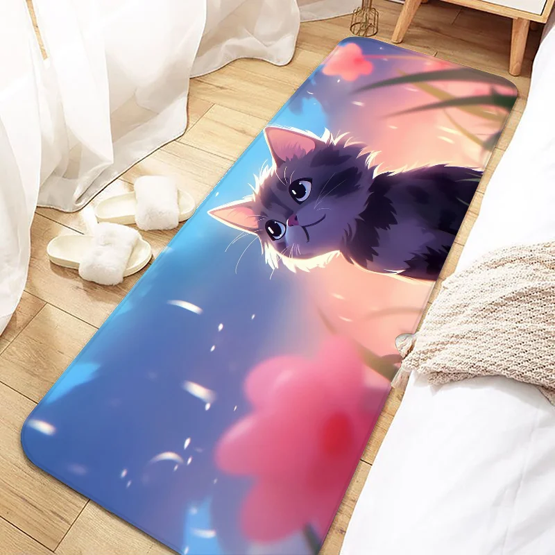 

3D Animal cat cartoon anime Door Mat Entrance Non-slip Washable Kitchen Carpet Living Room Hallway Rugs Bathroom Bath Door Mats