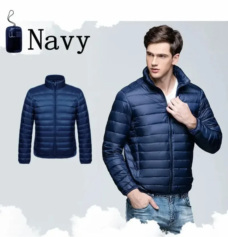 2024 Men\'s Lightweight Water-Resistant Packable Puffer Jacket 2021 Autumn Winter New Male Casual  STANDARD Coat