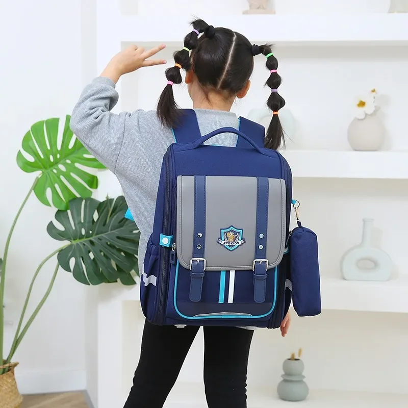 Primary Students Schoolbag Fashion Kids Backpack Large Capacity Waterproof Book Bag Lightweight Spine Protection Nylon Backpacks