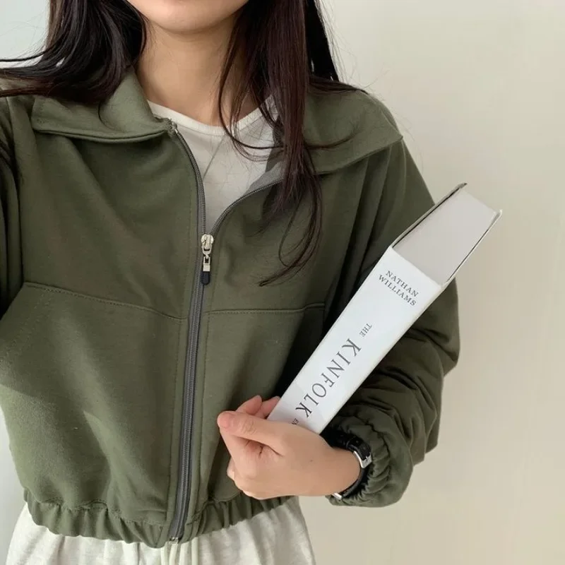 

Harajuku Zip Up Hoodie Women Oversized Short Sweatshirts Preppy Grunge Hoodies Autumn Korean Pocket Sweatshirt Y2k Kpop Tops 후드티