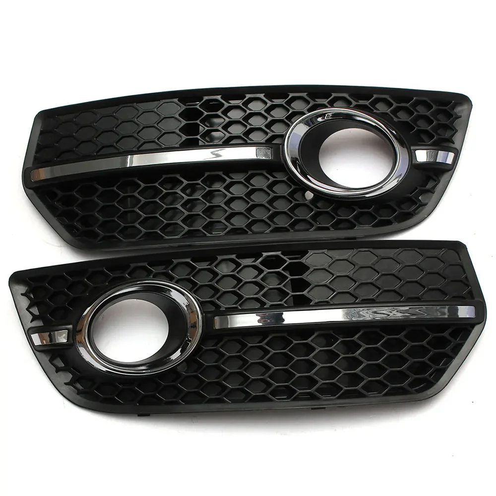 Pair Car Front Fog Light Grille Fog Light Lamp Grille For Audi Q5 2009 2010 2011 2012 Honeycomb Style Grille Car Accessories