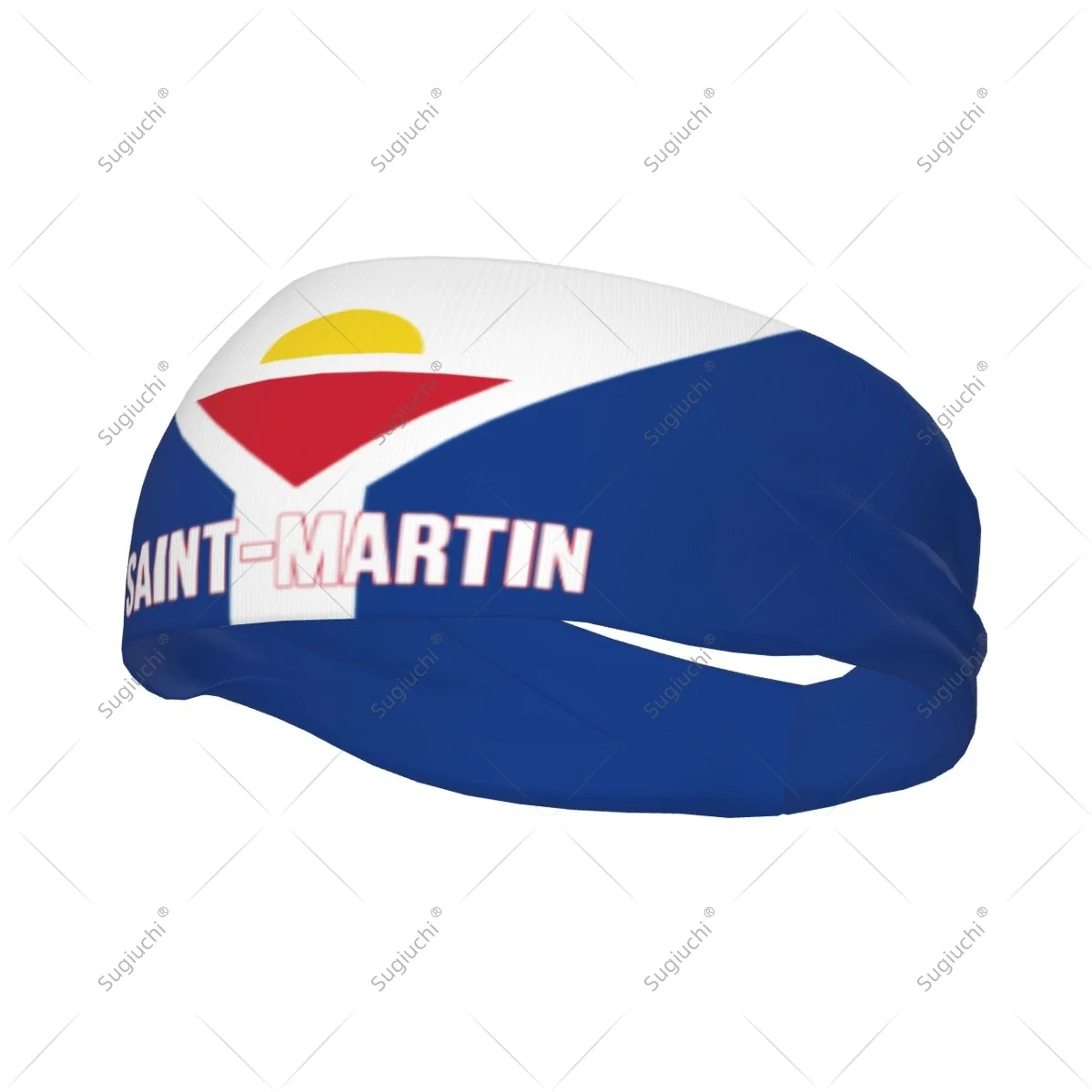 

Men Women Saint-martin Flag Elastic Wide Headbands For Yoga Fitness Tennis Running Gym Sports