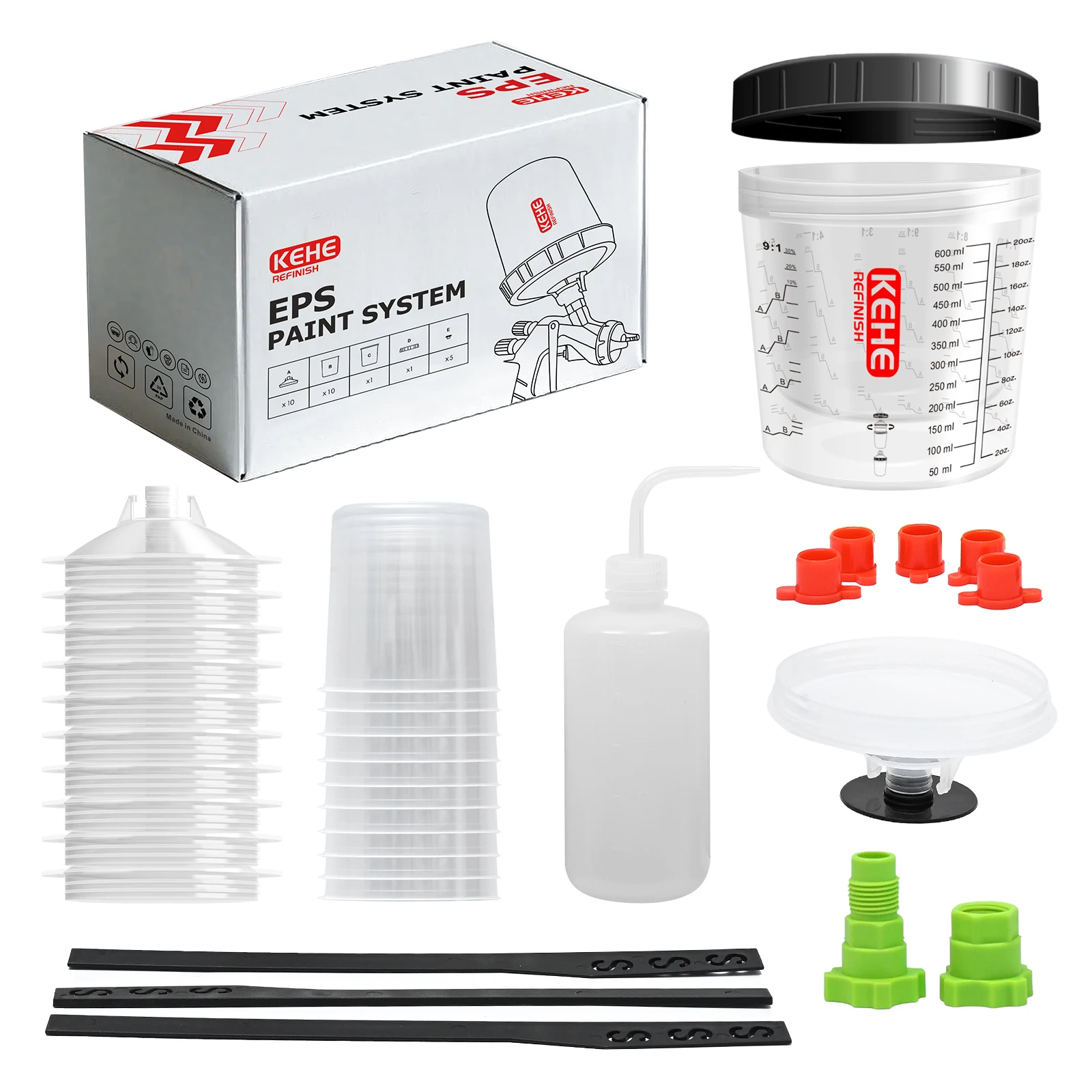 

KEHE10pcs Paint Spray Gun Cup 600ml 20oz Plastic Paint Mixing Cup Disposable Paint Cup Spray Gun Pot Type H/O Quick Cup
