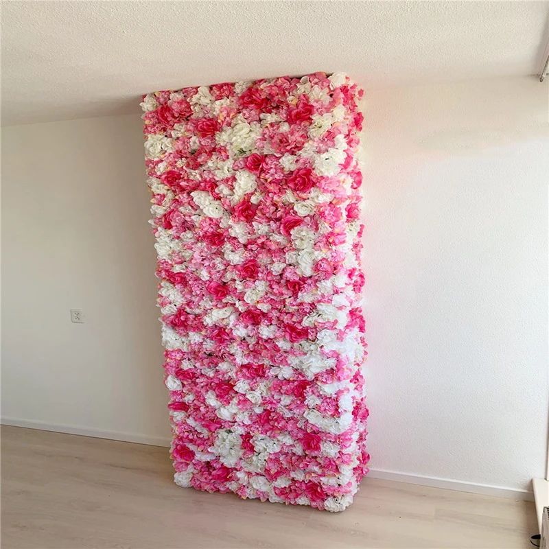 

1pc Artificial Flower Wall Backdrop Wedding Scene Background Decor Silk Fabric Rose Hydrangea Christmas Backdrop Decoration