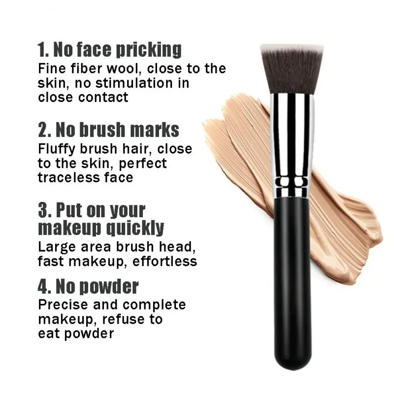 Makeup Brush Flat Top Kabuki Foundation Brush  for Liquid Cream and Powder Contour Buffing Blending Concealer  Face Brush