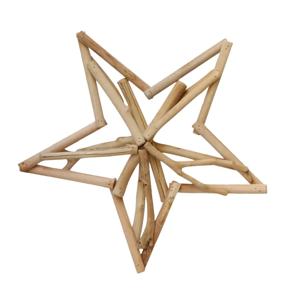 

Wooden Five pointed Star Decor Simple Beautiful Perfect Home Christmas Party Prop Indoor Desktop nament Wood Material