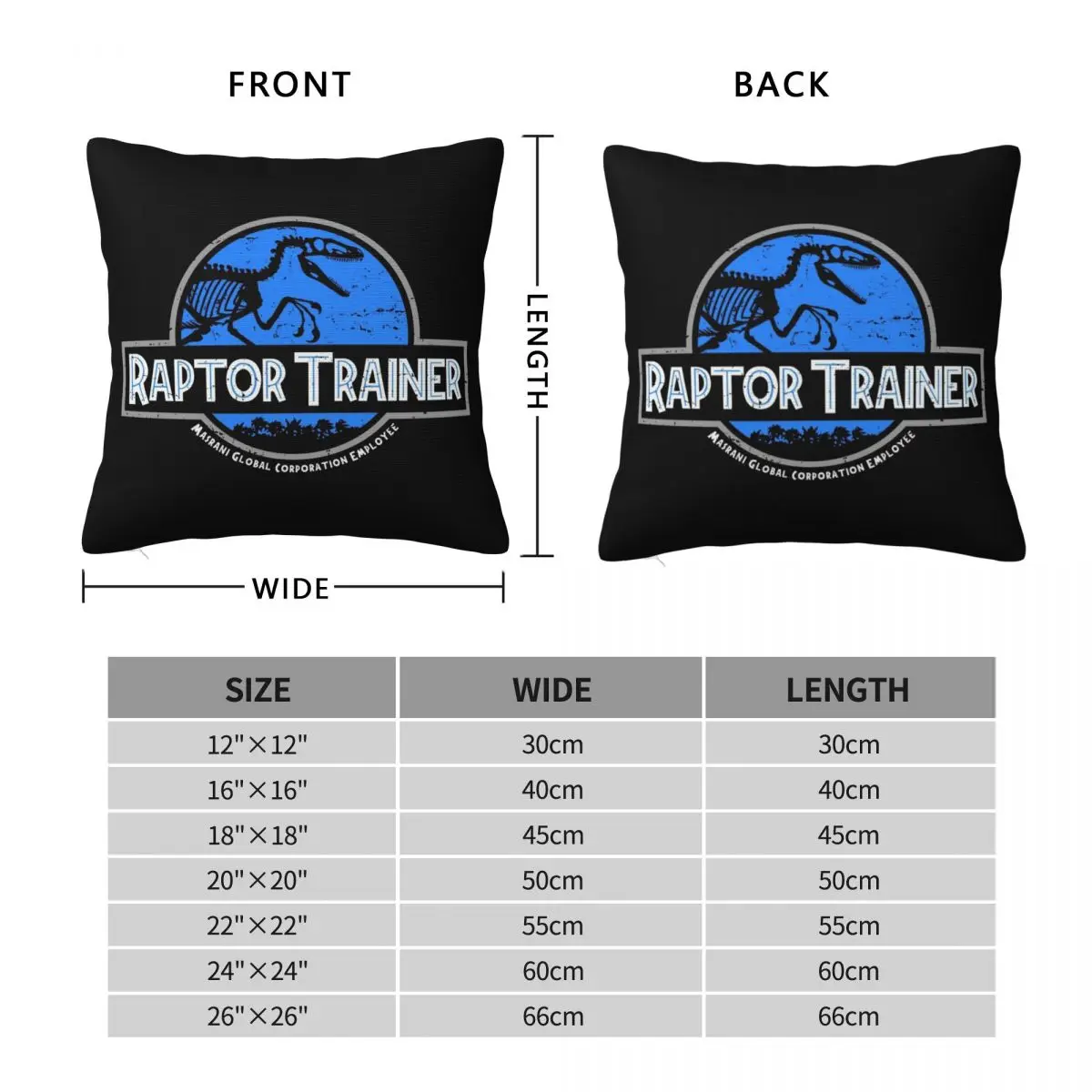 Jurassic World Raptor Trainer Pillowcase Polyester Linen Velvet Creative Zip Decor Throw Pillow Case Sofa Seater Cushion Case