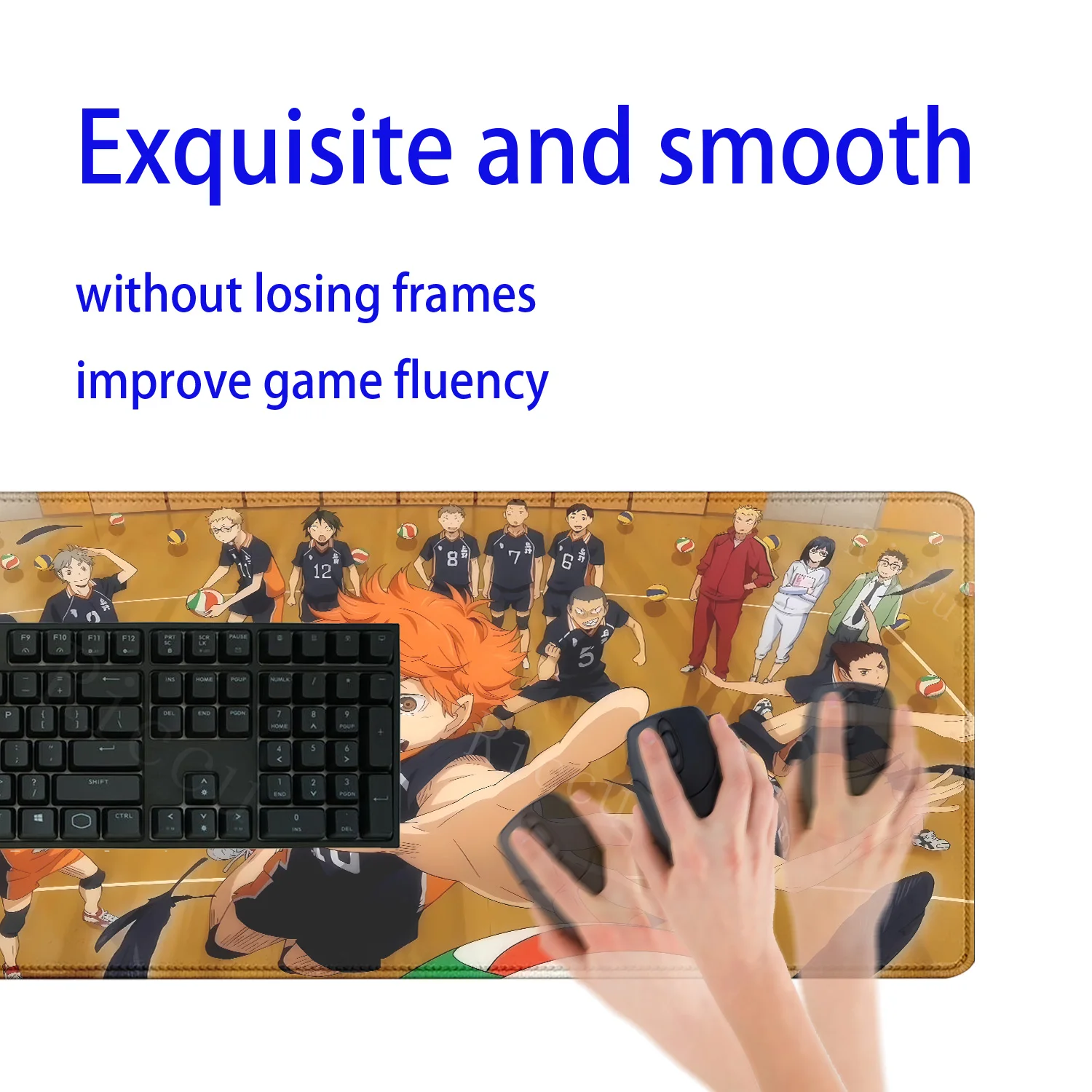 Mousepad besar Anime Haikyuu Manga 900x400mm Keyboard kantor alas Mouse karet permainan antiselip HD teclado mouse pad Laptop karpet
