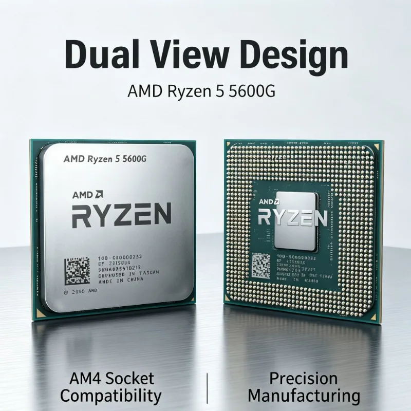 Socket AM4 Ryzen 5 5600G CPU 6‑Core 12‑Thread 3.9GHz 65W 16MB L3 Cache AMD Desktop Processor No Cooler Included