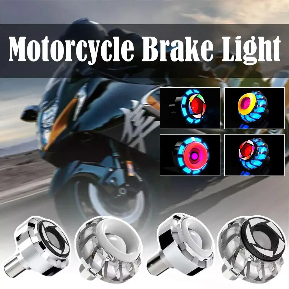 Universal Motorcycle Equipments Warning Lamp Angel RGB Rear Brake Flashing Accessories LED Motorbike Eye Moto Tail Light ﻿ G2I4