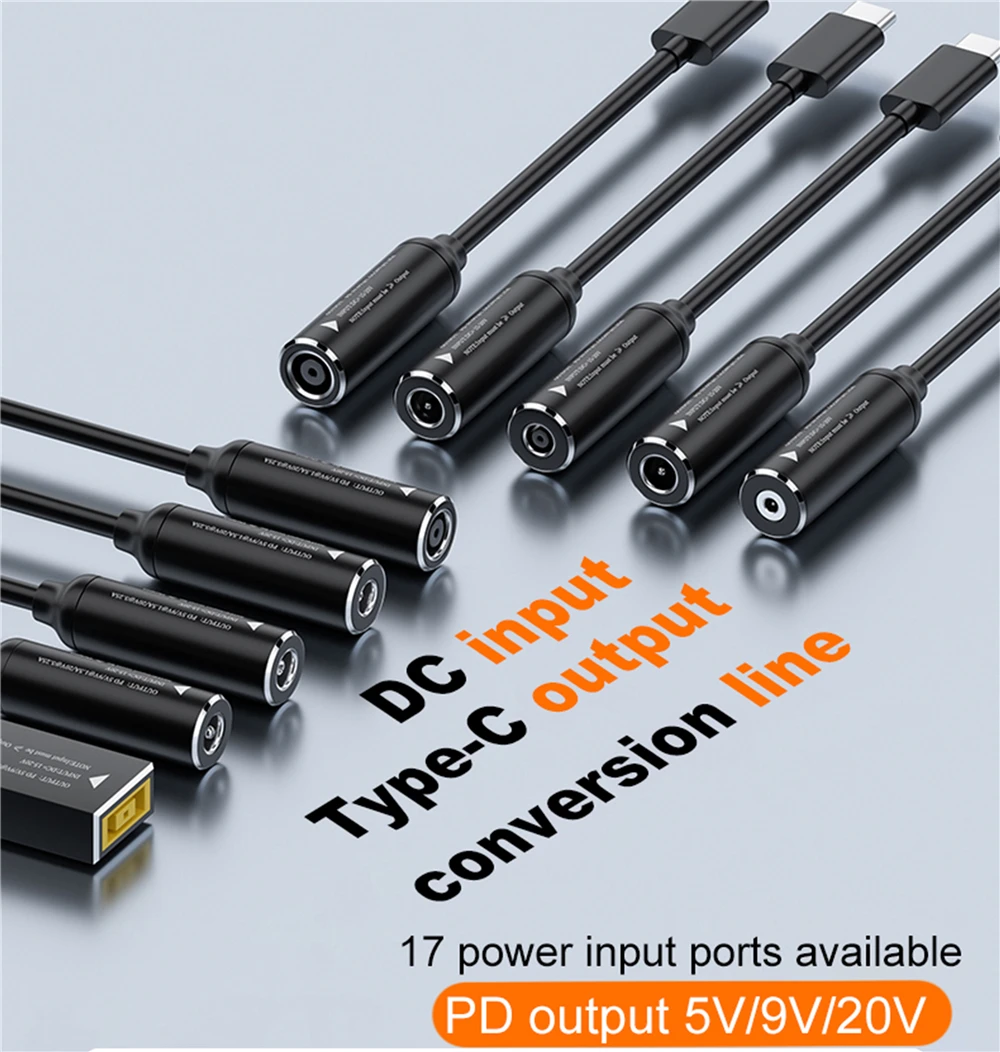 PD DC to USB C Type-C 65W DC 5.5X2.5 7.4X5.0 4.5X3.0mm Connector To Type-C PD Converter Adapter for Fast Charging Cable Adapter
