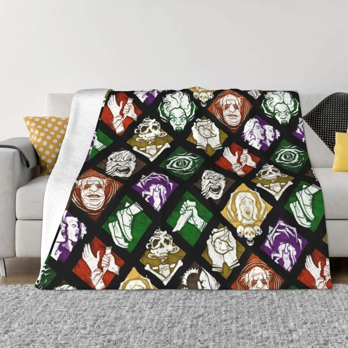 DBD Perks Dead By Daylight Horror Survival Video Games Blanket Fleece Spr ing Autumn Throw Blankets for Bed Outdoor Rug Piece