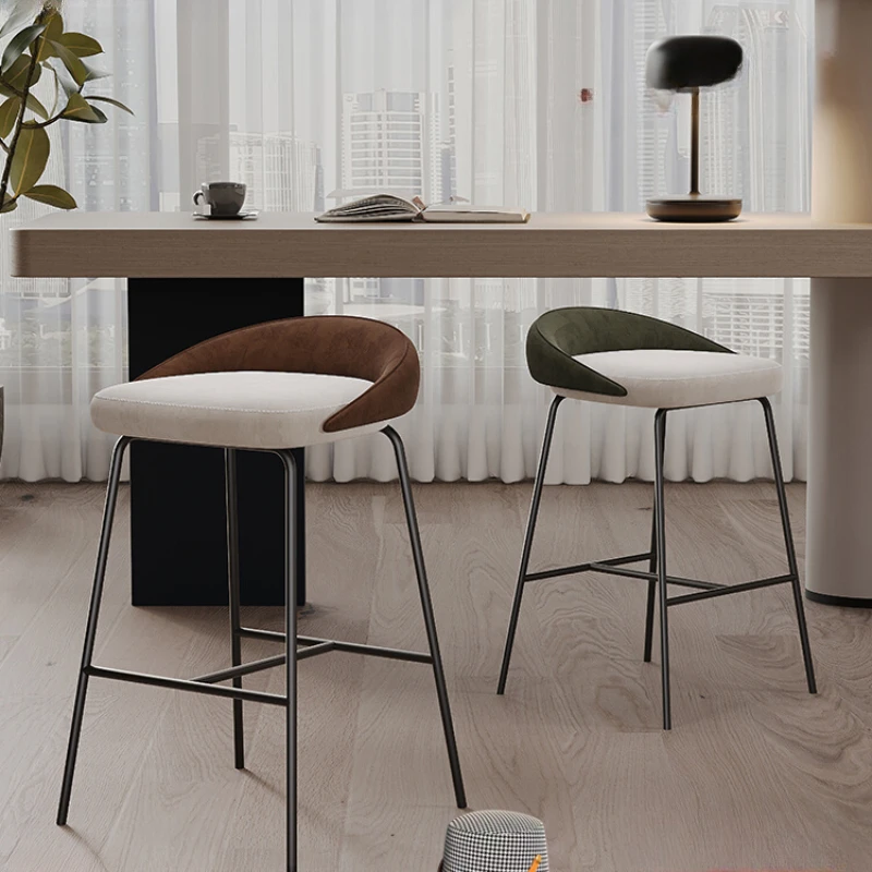 Nordic Reception Bank Bar Stool Kitchen Modern Accent High Bar Stool Minimalis Gamer Chair Bancos De Bar Nordic Furniture XR50BY