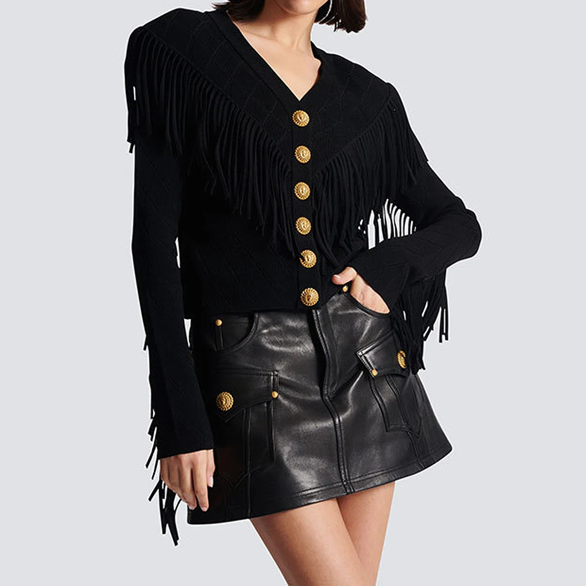 High-end Spot 2024 Spring And Autumn New High-quality Knitwear Long Sleeve V-neck Tassel Cardigan Top Woolen Jacket