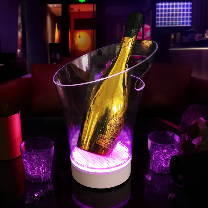 2L different colors acrylic PS plastic whisky ice bucket for party with led Champagne bucket regalos para hombres